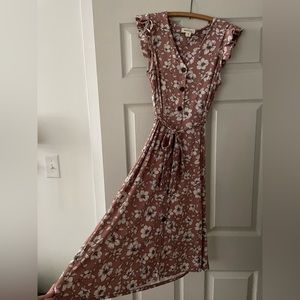 Floral button down midi